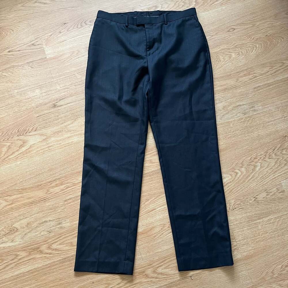 Marc Anthony Dress Pants Size 34x32 Black Flat Front Trousers